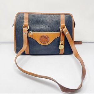 Dooney & Bourke Vintage Black & Chestnut Leather Shoulder Bag